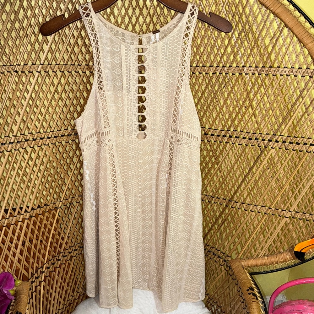 Free People Wherever You Go Mini Dress Ivory Size 6 - Picture 12 of 16